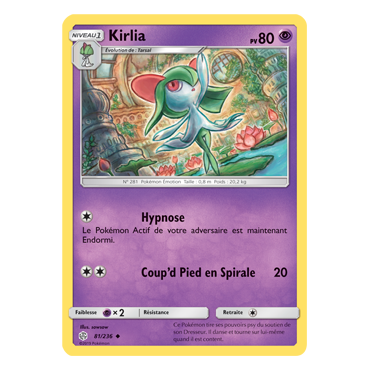 Carte Kirlia - Peu commune de Pokémon Éclipse Cosmique 81/236