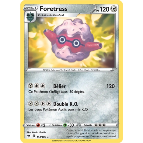 Foretress 114/185 : Joyau Rare (Brillante) de l'extension Pokémon Épée et Bouclier Voltage Éclatant