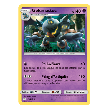 Carte Golemastoc - Rare de Pokémon Éclipse Cosmique 90/236