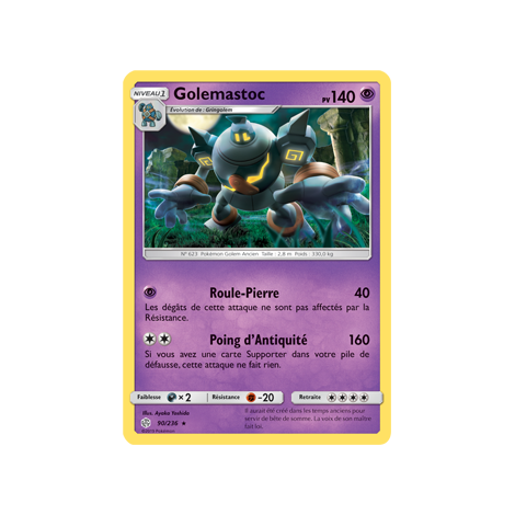 Carte Golemastoc - Rare de Pokémon Éclipse Cosmique 90/236