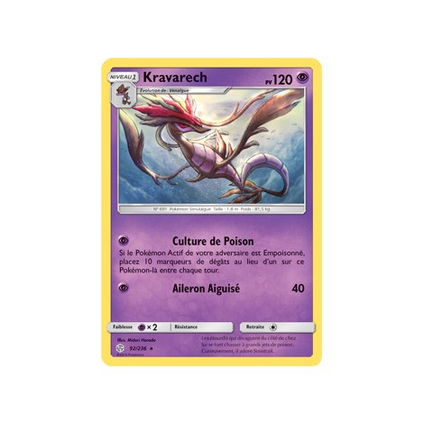 Carte Kravarech - Rare de Pokémon Éclipse Cosmique 92/236