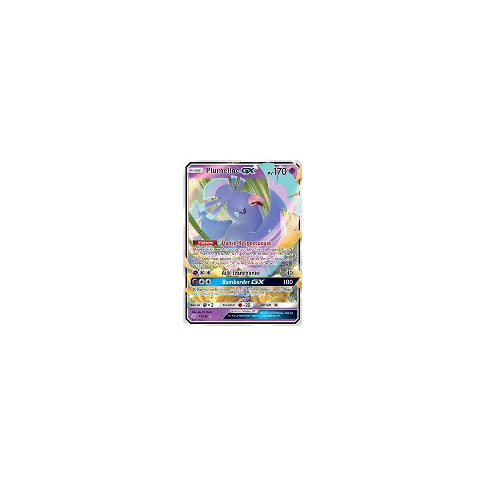 Carte Plumeline - Holographique rare GX de Pokémon Éclipse Cosmique 95/236