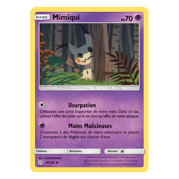 Mimiqui 96/236 : Joyau Peu commune de l'extension Pokémon Éclipse Cosmique