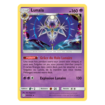 Découvrez Lunala, carte Holographique rare de la série Éclipse Cosmique