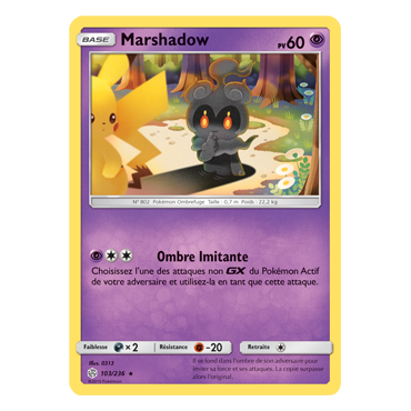 Marshadow 103/236 : Joyau Rare de l'extension Pokémon Éclipse Cosmique