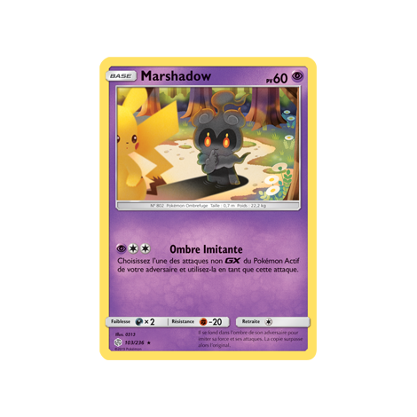 Marshadow 103/236 : Joyau Rare de l'extension Pokémon Éclipse Cosmique