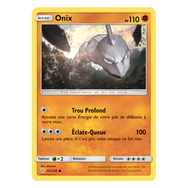 Onix 105/236 : Joyau Commune de l'extension Pokémon Éclipse Cosmique