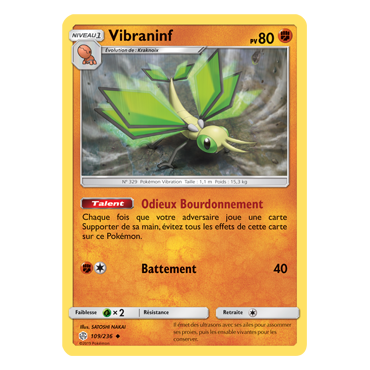 Carte Vibraninf - Peu commune de Pokémon Éclipse Cosmique 109/236
