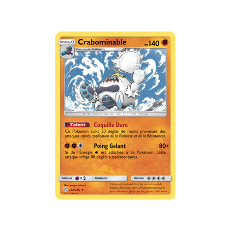 Carte Crabominable - Rare de Pokémon Éclipse Cosmique 122/236