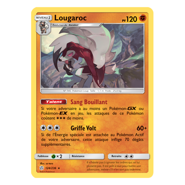 Lougaroc 124/236 : Joyau Holographique rare de l'extension Pokémon Éclipse Cosmique