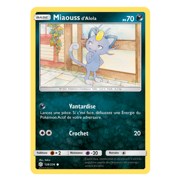 Carte Miaouss d'Alola - Commune de Pokémon Éclipse Cosmique 128/236