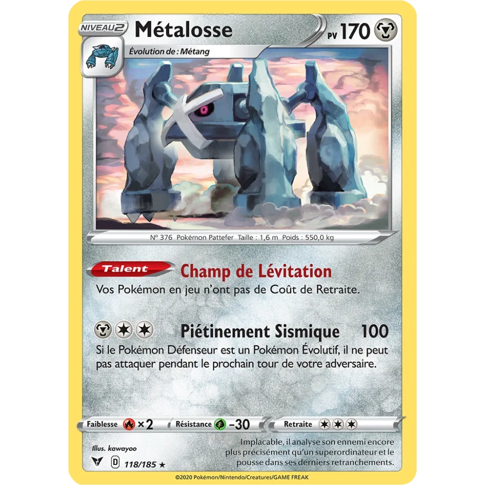 Métalosse 118/185 : Joyau Rare (Brillante) de l'extension Pokémon Épée et Bouclier Voltage Éclatant