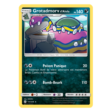 Grotadmorv d'Alola 131/236 : Joyau Rare de l'extension Pokémon Éclipse Cosmique