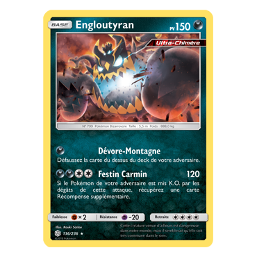 Carte Engloutyran - Holographique rare de Pokémon Éclipse Cosmique 136/236