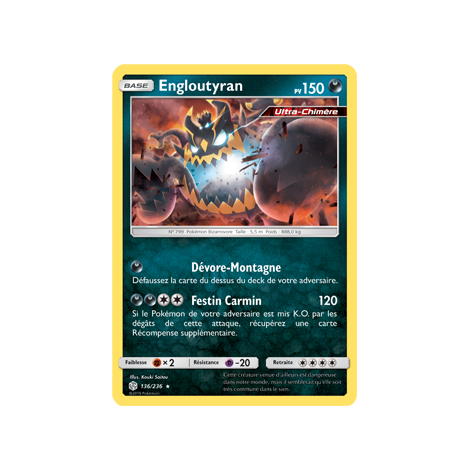 Carte Engloutyran - Holographique rare de Pokémon Éclipse Cosmique 136/236