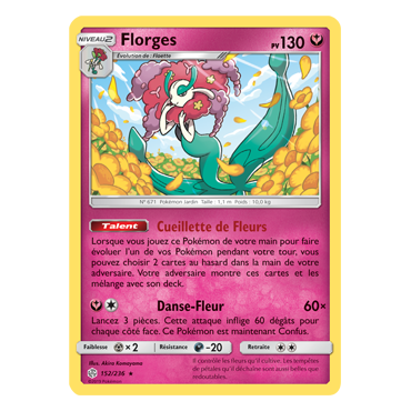 Carte Florges - Holographique rare de Pokémon Éclipse Cosmique 152/236