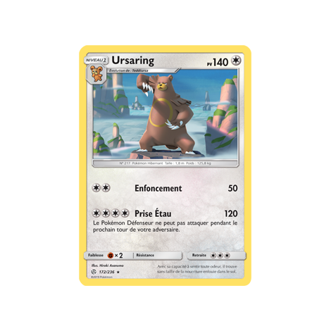 Carte Ursaring - Rare de Pokémon Éclipse Cosmique 172/236