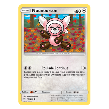 Carte Nounourson - Commune de Pokémon Éclipse Cosmique 181/236