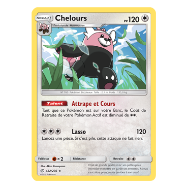 Carte Chelours - Rare de Pokémon Éclipse Cosmique 182/236