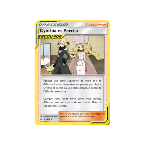 Cynthia et Percila 189/236 : Joyau Peu commune de l'extension Pokémon Éclipse Cosmique