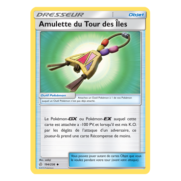 Amulette du Tour des Îles 194/236 : Joyau Peu commune de l'extension Pokémon Éclipse Cosmique