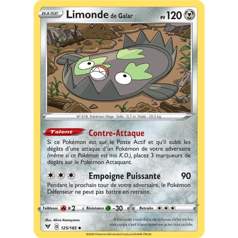 Carte Limonde de Galar - Peu commune (Brillante) de Pokémon Épée et Bouclier Voltage Éclatant 125/185