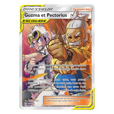 Carte Guzma et Pectorius - Ultra rare de Pokémon Éclipse Cosmique 229/236