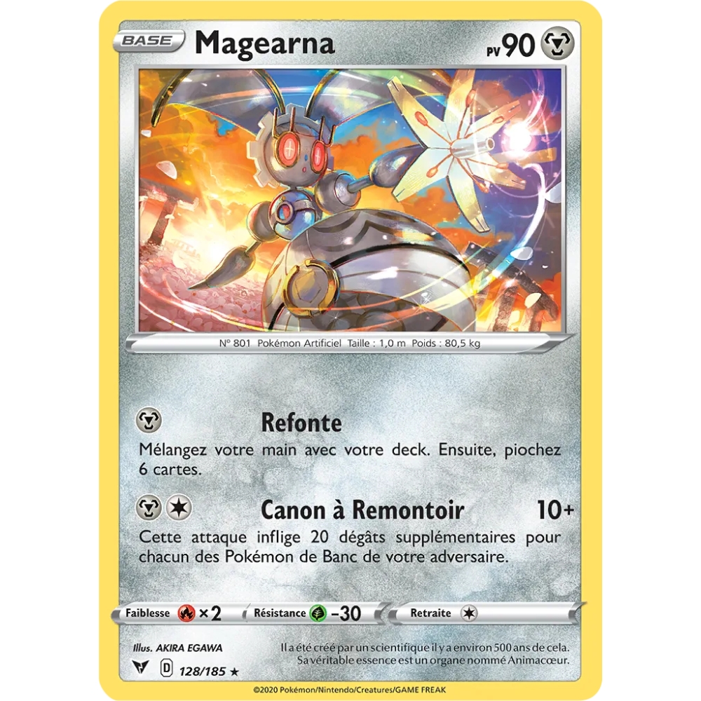 Magearna 128/185 : Joyau Holographique rare de l'extension Pokémon Épée et Bouclier Voltage Éclatant