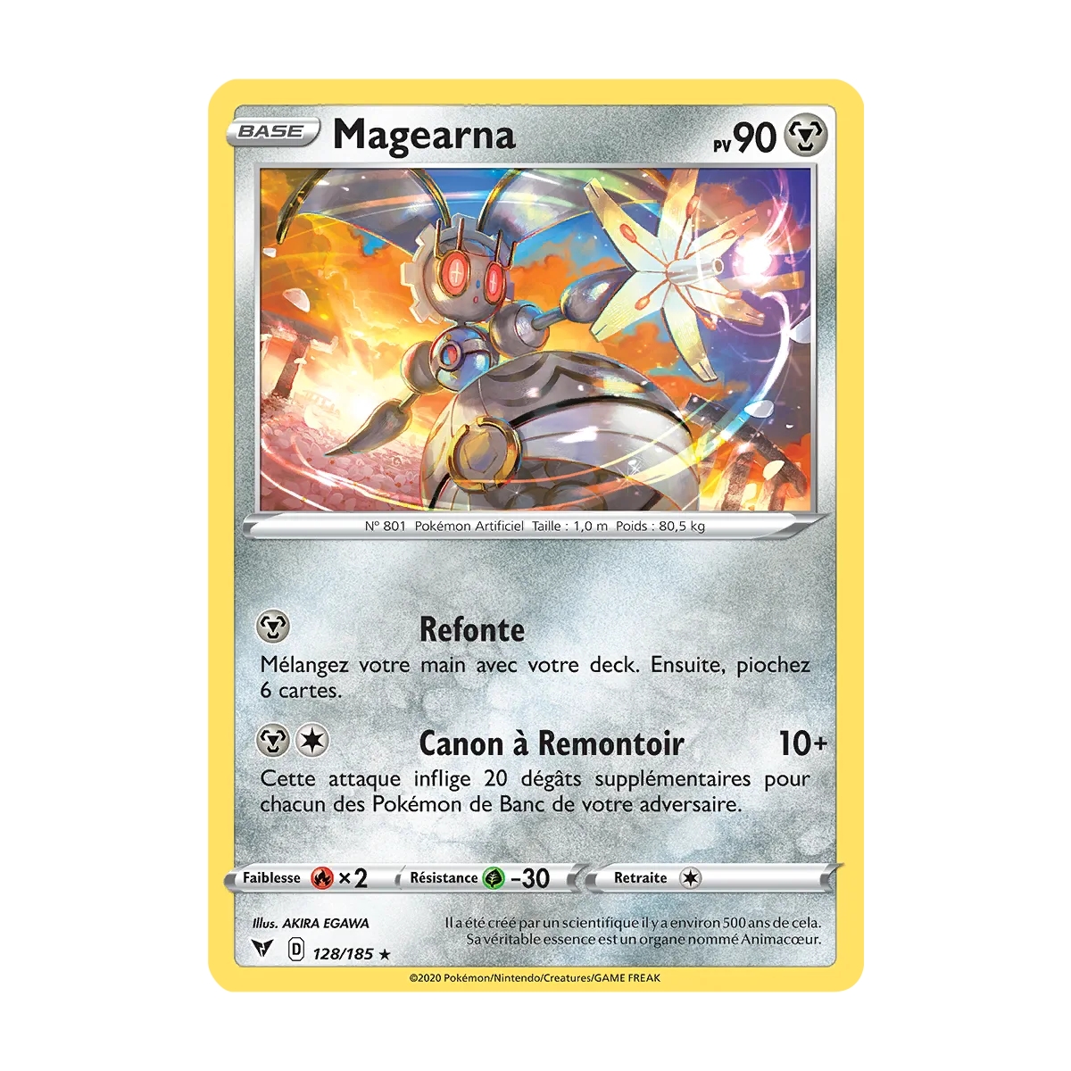 Magearna 128/185 : Joyau Holographique rare de l'extension Pokémon Épée et Bouclier Voltage Éclatant