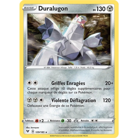 Duralugon 129/185 : Joyau Holographique rare de l'extension Pokémon Épée et Bouclier Voltage Éclatant