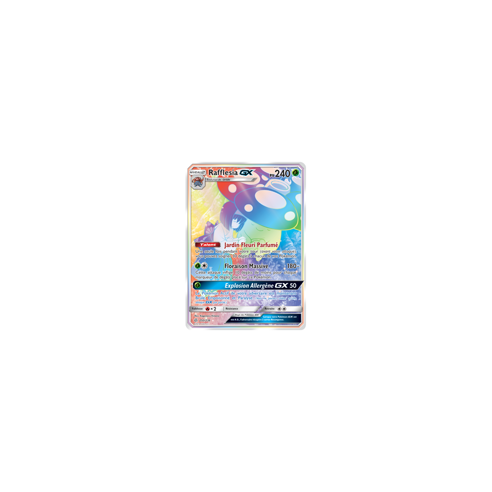 Carte Rafflesia - Arc-en-ciel rare de Pokémon Éclipse Cosmique 250/236