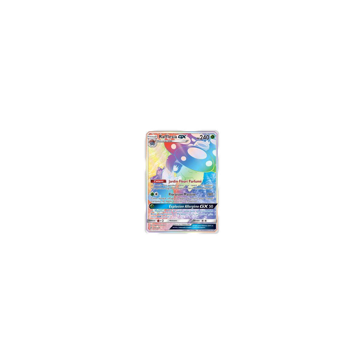 Carte Rafflesia - Arc-en-ciel rare de Pokémon Éclipse Cosmique 250/236