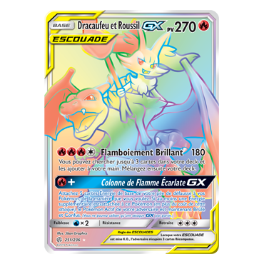 Dracaufeu et Roussil 251/236 : Joyau Arc-en-ciel rare de l'extension Pokémon Éclipse Cosmique