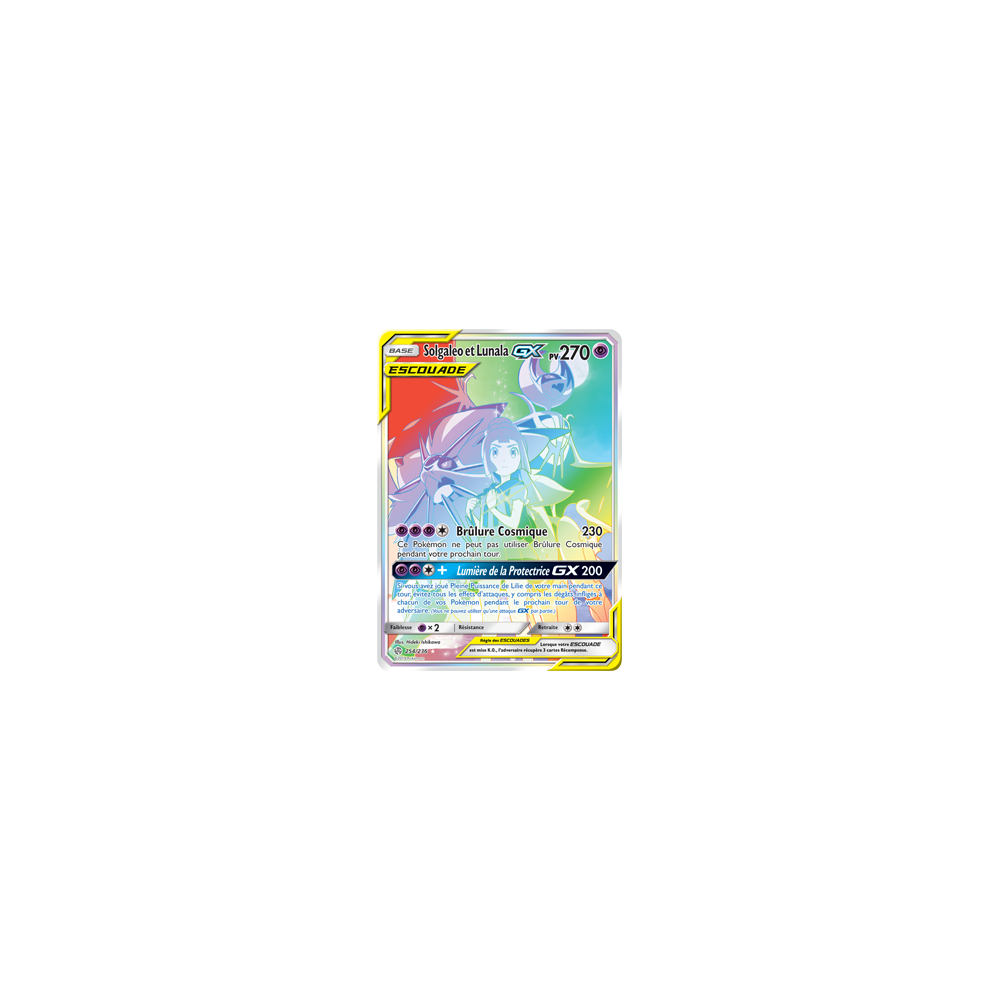 Solgaleo et Lunala 254/236 : Joyau Arc-en-ciel rare de l'extension Pokémon Éclipse Cosmique