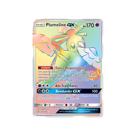 Plumeline 255/236 : Joyau Arc-en-ciel rare de l'extension Pokémon Éclipse Cosmique