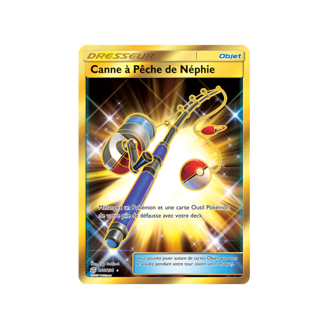 Carte Canne à Pêche de Néphie - Holographique rare de Pokémon Éclipse Cosmique 266/236