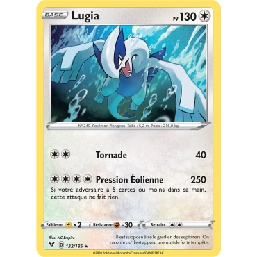 Lugia, carte Holographique Épée et Bouclier Voltage Éclatant