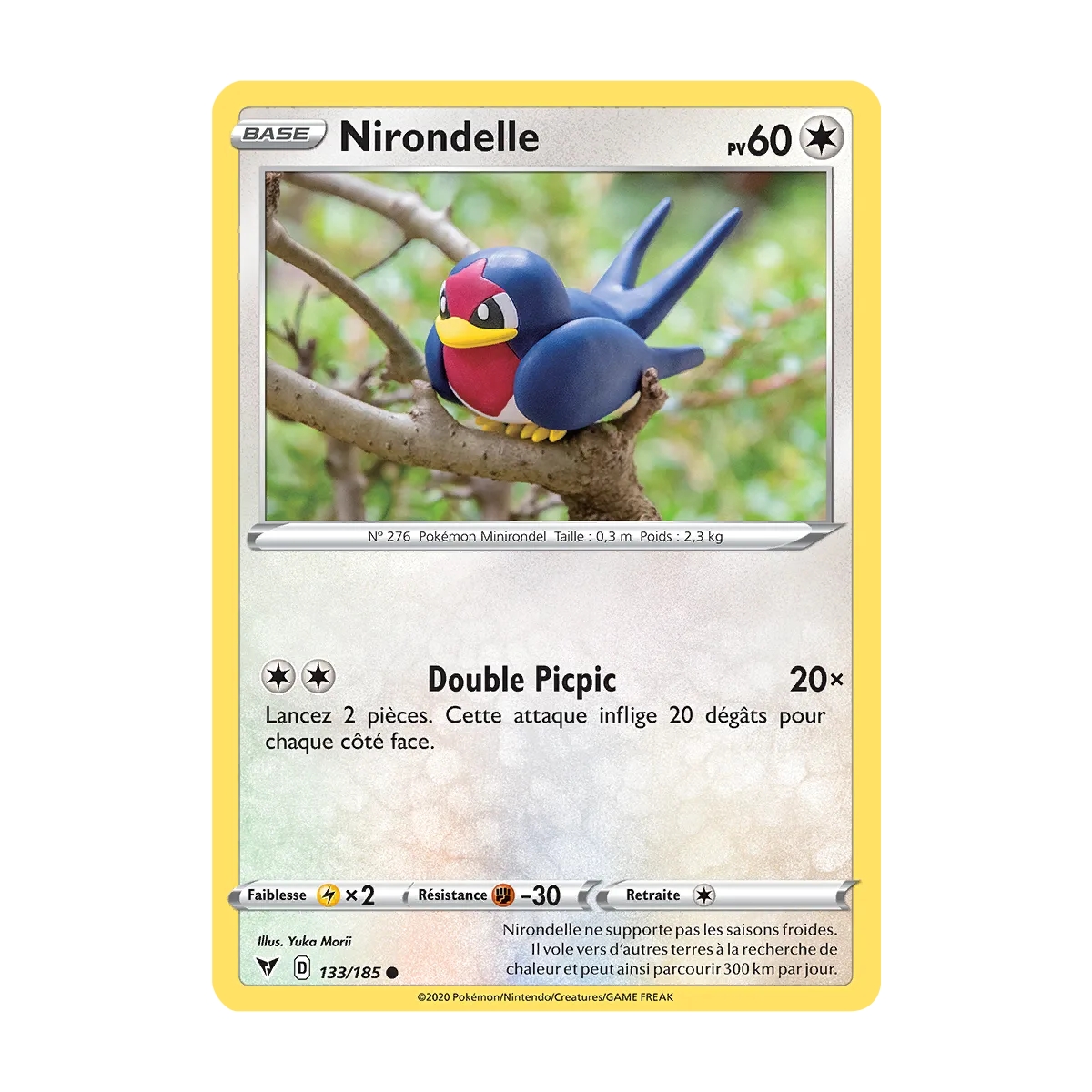 Carte Nirondelle - Commune (Brillante) de Pokémon Épée et Bouclier Voltage Éclatant 133/185