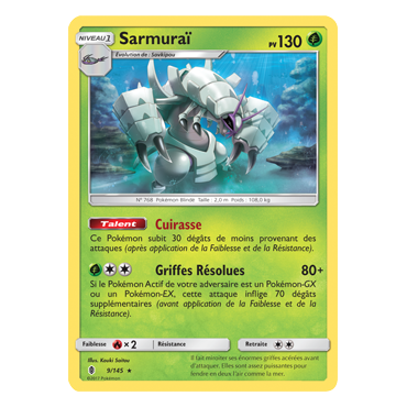 Carte Sarmuraï - Holographique rare de Pokémon Gardiens Ascendants 9/145
