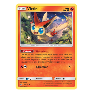 Découvrez Victini, carte Holographique rare de la série Gardiens Ascendants