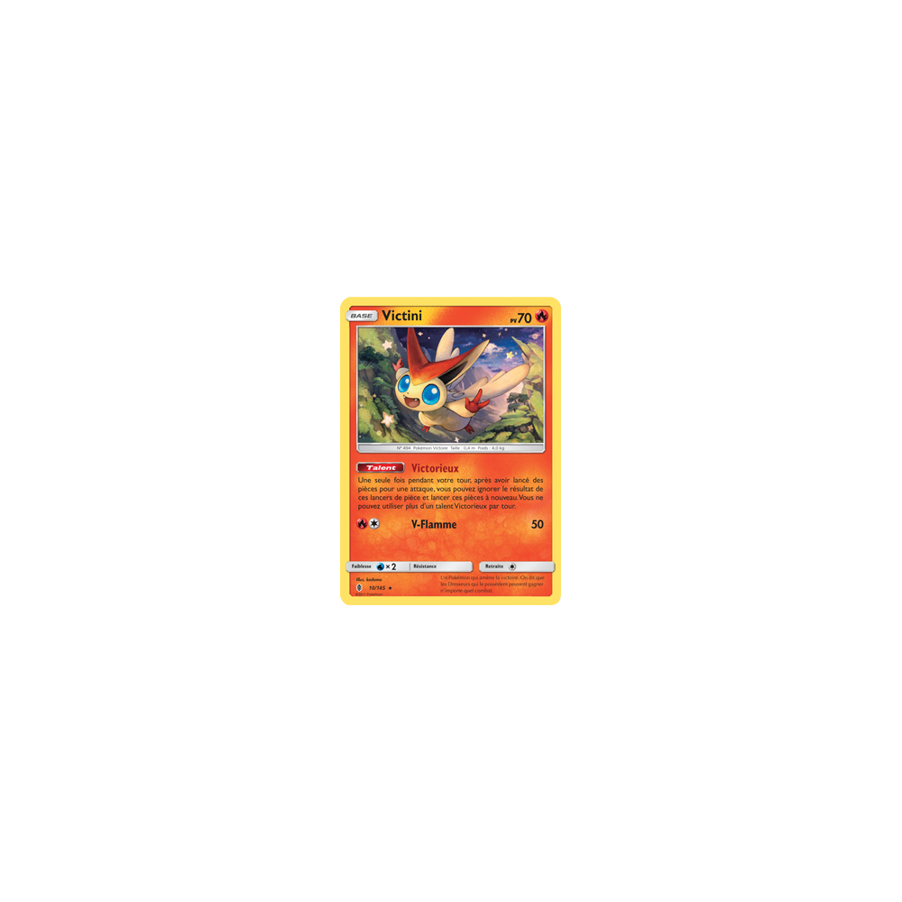 Découvrez Victini, carte Holographique rare de la série Gardiens Ascendants