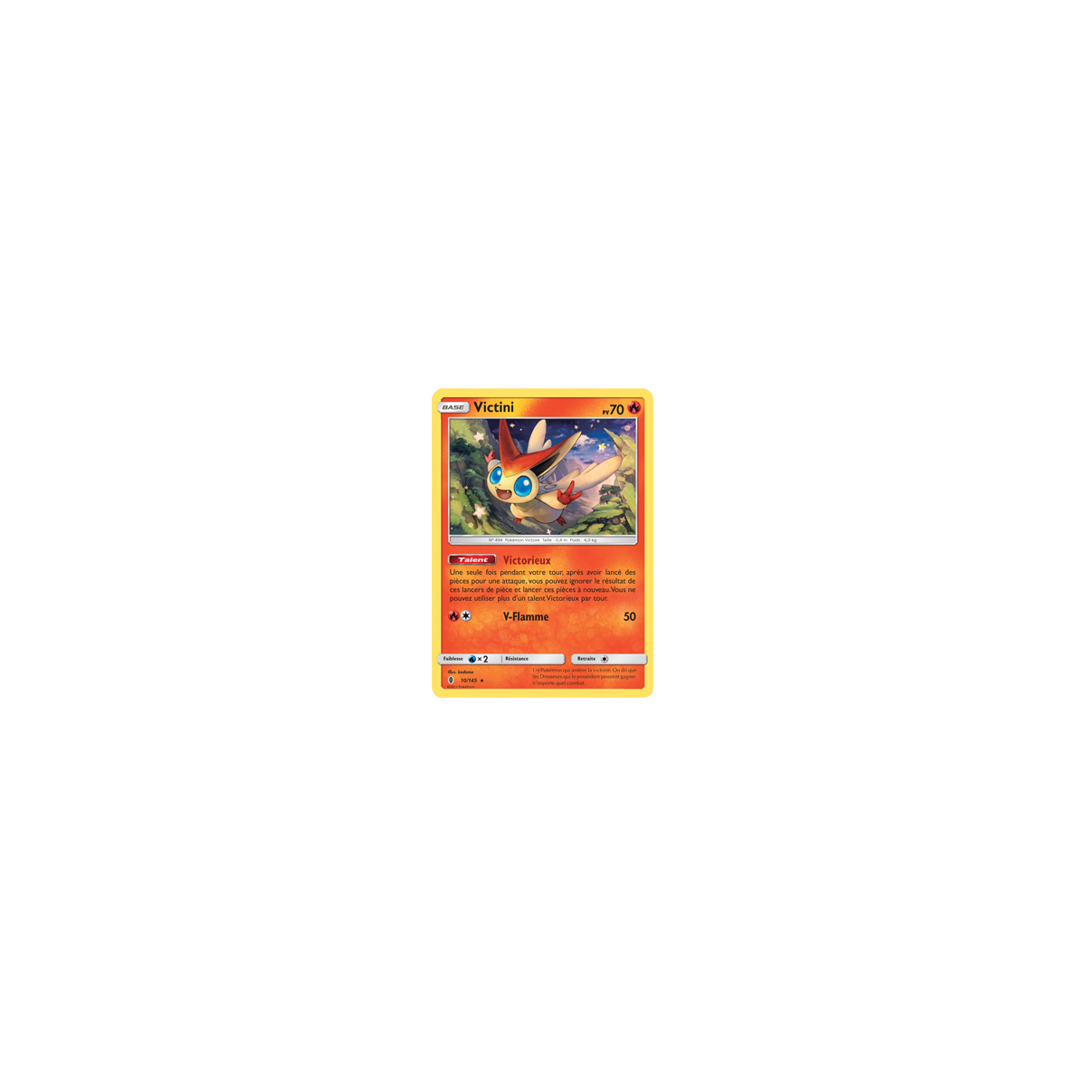 Découvrez Victini, carte Holographique rare de la série Gardiens Ascendants