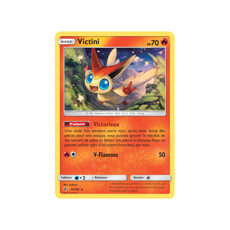 Découvrez Victini, carte Holographique rare de la série Gardiens Ascendants