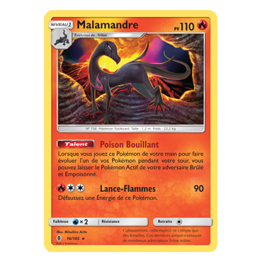 Carte Malamandre - Rare de Pokémon Gardiens Ascendants 16/145