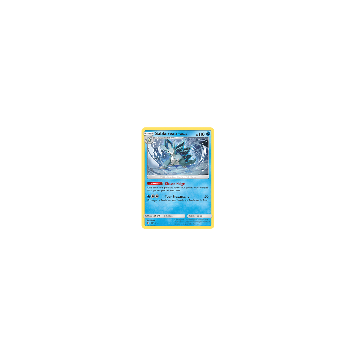 Carte Sablaireau d'Alola - Rare de Pokémon Gardiens Ascendants 20/145
