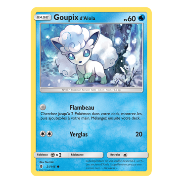 Goupix d'Alola 21/145 : Joyau Commune de l'extension Pokémon Gardiens Ascendants