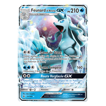 Carte Feunard d'Alola - Holographique rare GX de Pokémon Gardiens Ascendants 22/145