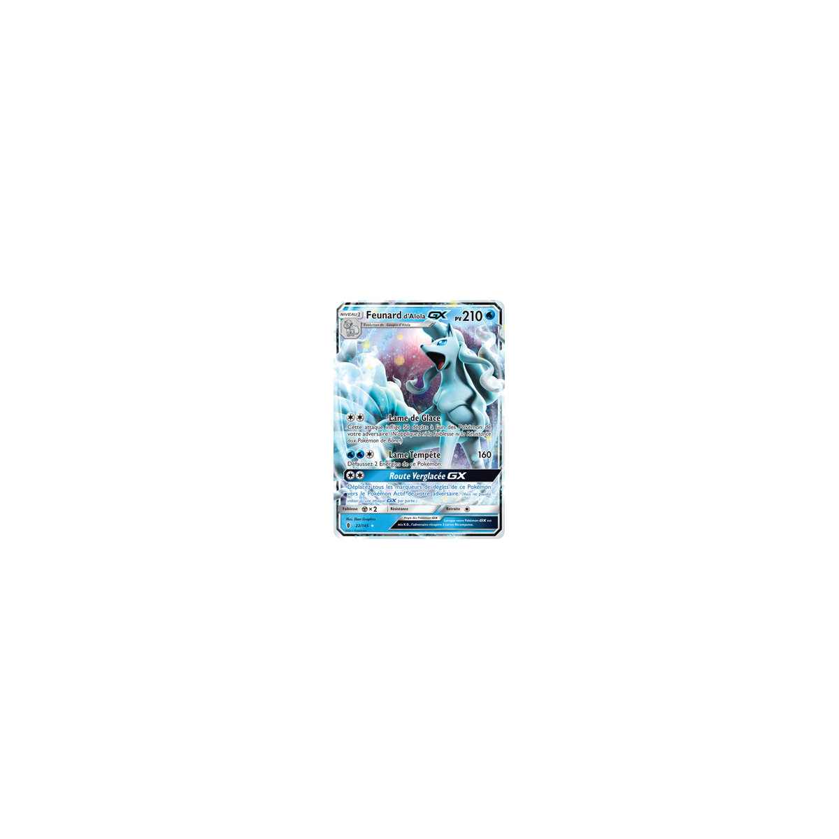 Carte Feunard d'Alola - Holographique rare GX de Pokémon Gardiens Ascendants 22/145