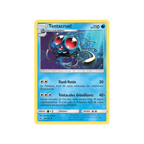 Tentacruel 24/145 : Joyau Peu commune de l'extension Pokémon Gardiens Ascendants