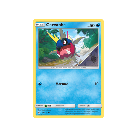 Carvanha 27/145 : Joyau Commune de l'extension Pokémon Gardiens Ascendants